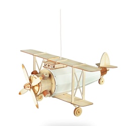 Vägglampa i trä flygplan