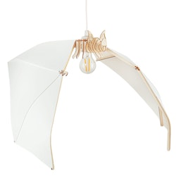 Vägglampa i trä fladdermus