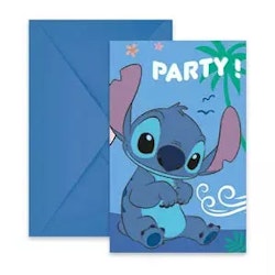 Disney Lilo & Stitch inbjudningskort med kuvert 6-pack