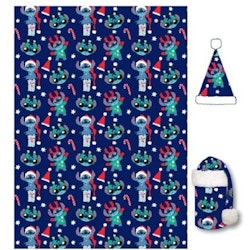 Disney Lilo and Stitch flanellfilt och mössa 110x140 cm