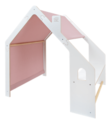 Meow trähus vit och rosa