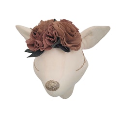 Väggdekoration Djurhuvud Rådjur Med Blommor Beige & Brun
