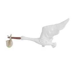 Väggdekoration Stork Med Säck Vit