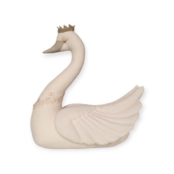Väggdekoration Svan Med Krona Beige
