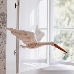 Väggdekoration Stork Med Säck Vit