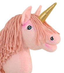 Enhörning på pinne rosa med rosa man