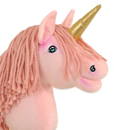 Enhörning på pinne rosa med rosa man