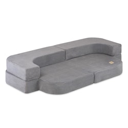 Plush Nest Barnsoffa Möbelset Premium Corduroy Grå