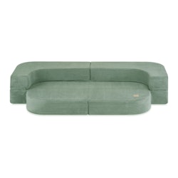 Plush Nest Barnsoffa Möbelset Premium Corduroy Grön