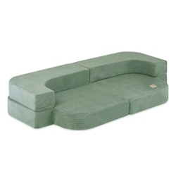 Plush Nest Barnsoffa Möbelset Premium Corduroy Grön