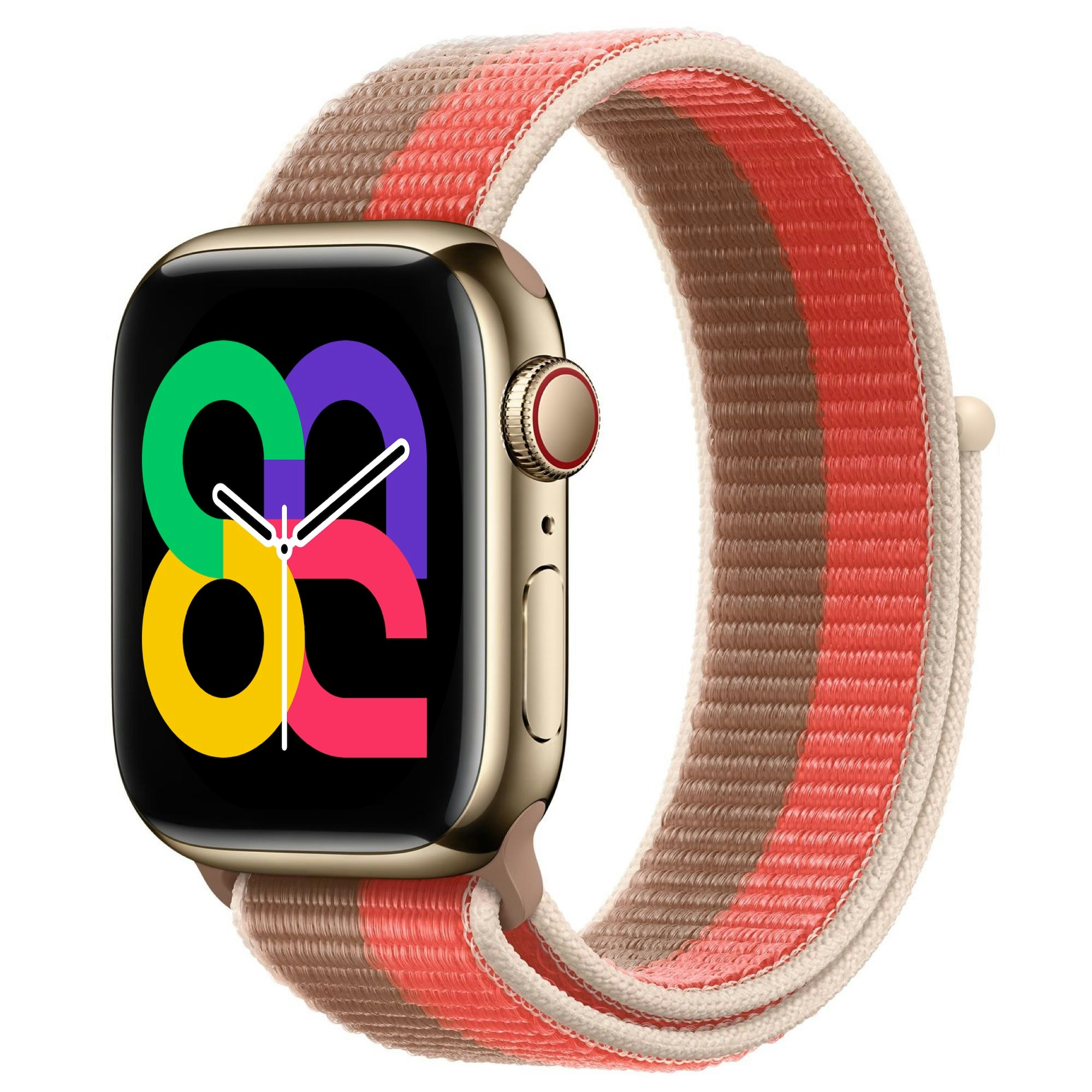 Pink Pomelo / Tan - Sport Loop • Apple Watch Armband