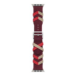 Red / Beige - Bridon Single Tour • Apple Watch Armband