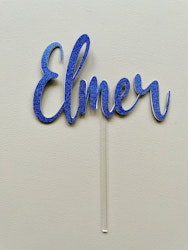 Caketopper i glitter - kalas/dop
