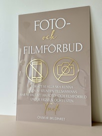Fotoförbud - Bröllopsskylt