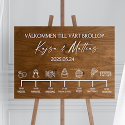 Välkomstskylt , tidslinje - Trä
