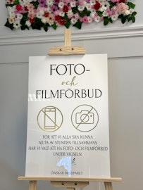 Fotoförbud - Bröllopsskylt