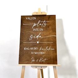 Välkomstskylt - "Välj en plats, inte en sida"