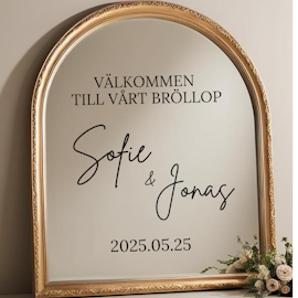 Text till bröllopsskylt - eget typsnitt