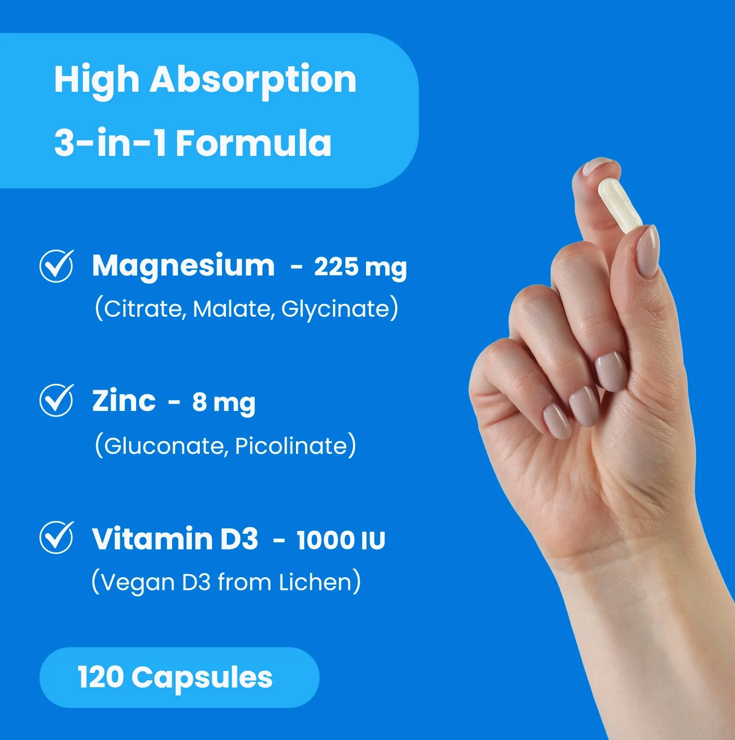 NutraChamps Magnesium, Sink & D3