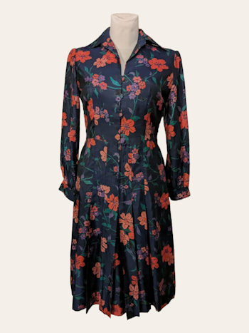 VINTAGE BLOMSTER SILKE KJOLE