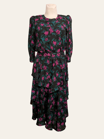 VINTAGE BLOMSTER KJOLE STR.40