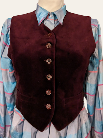 VINTAGE ESPRIT VELOUR VEST STR.S