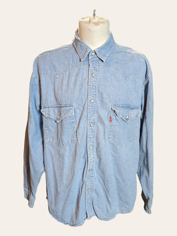 VINTAGE LEVIS DENIM SKJORTE STR.XL