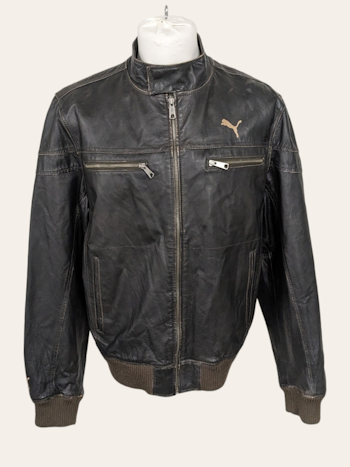 VINTAGE PUMA LÆDER JAKKE STR.L