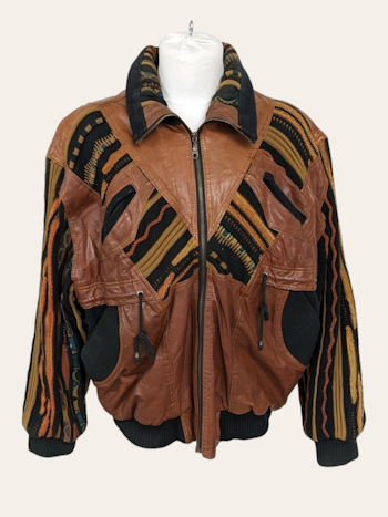VINTAGE 80'ER LÆDER JAKKE STR.M