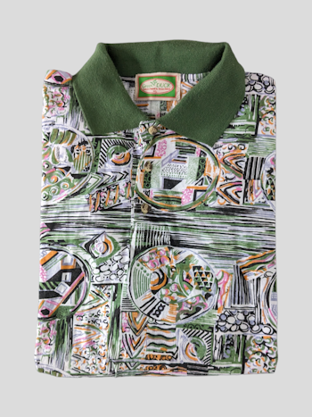 VINTAGE GREEN DUCK POLO STR.XL