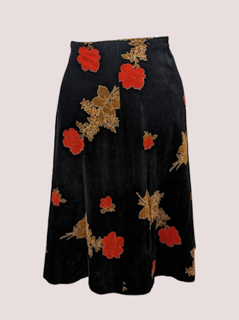 VINTAGE VELOUR NEDERDEL STR.36