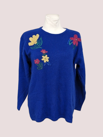 VINTAGE STRIK BLUSE STR.40