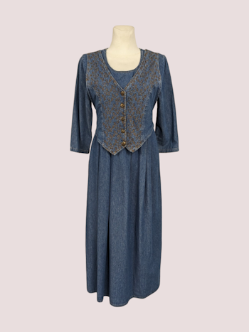 VINTAGE DENIM KJOLE STR.40
