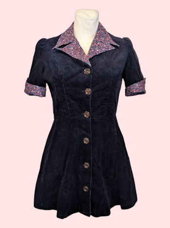 VINTAGE FLØJLS KJOLE STR.36