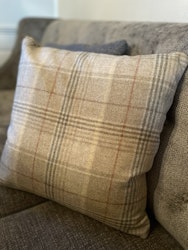 Putetrekk i ull | Beige - rute