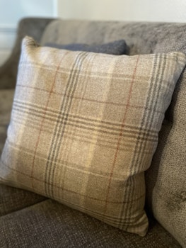 Putetrekk i ull | Beige - rute