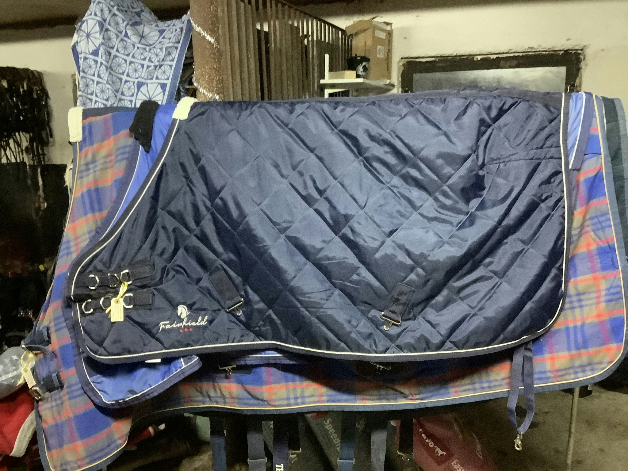 Fairfield stalltäcke,blå,105 cm,nytt