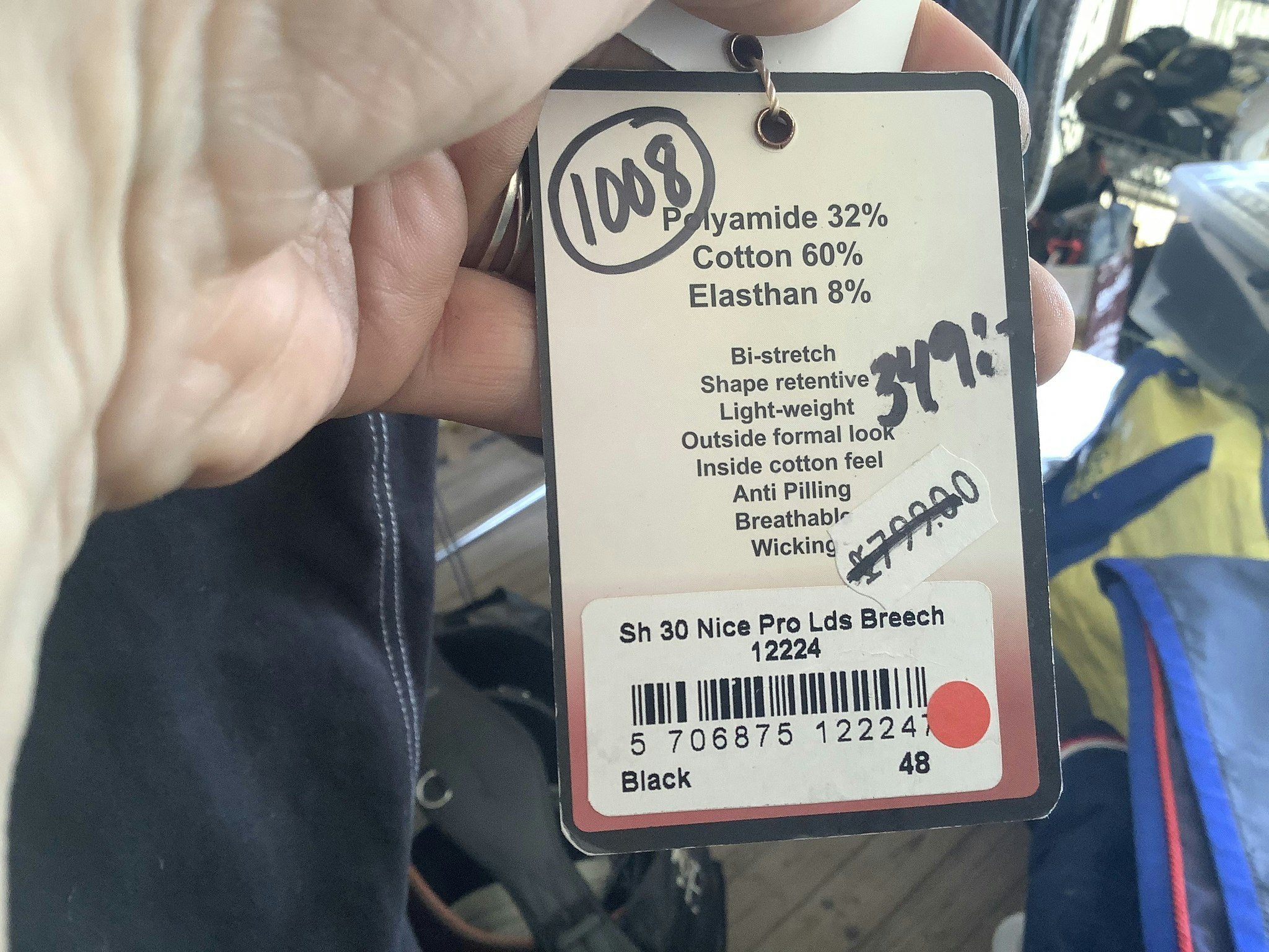 B2B svarta helskodda ridbyxor,stl 48,nya
