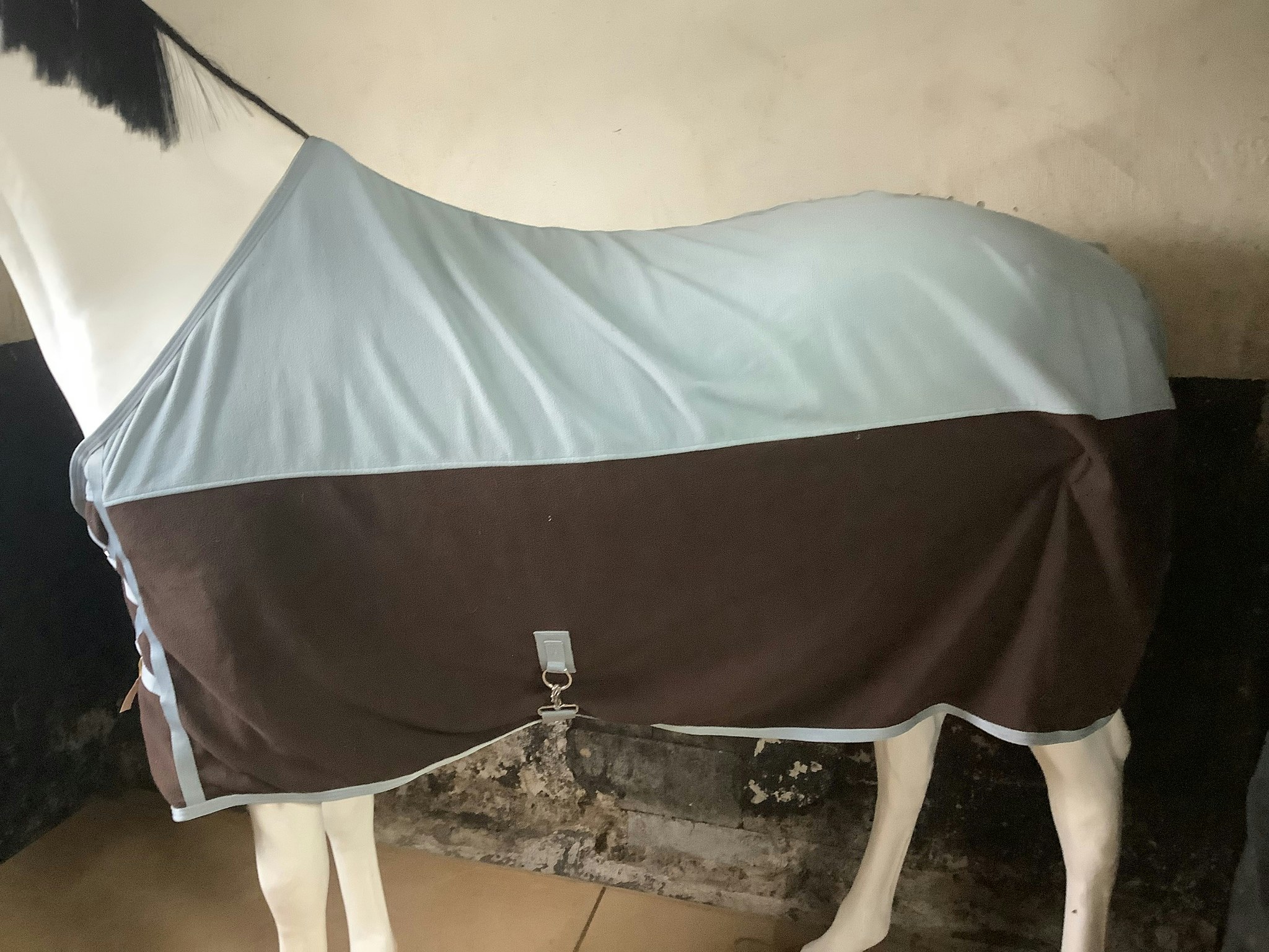 Fleecetäcke,blå/brunt,125 cm