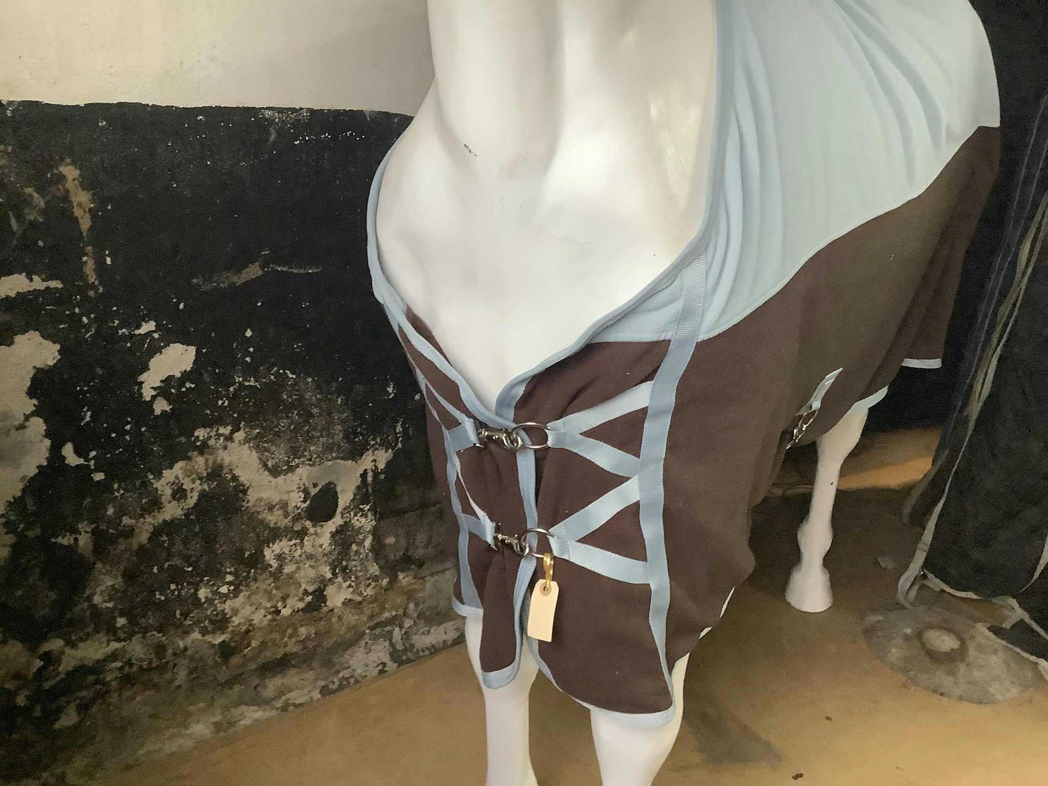 Fleecetäcke,blå/brunt,125 cm
