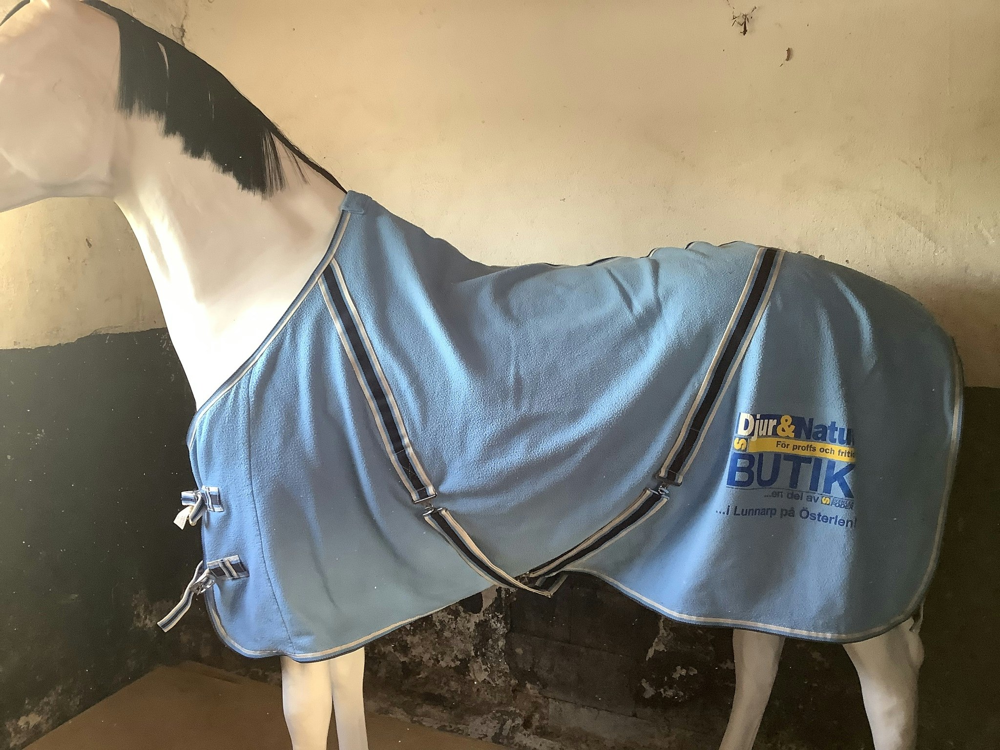 Fleecetäcke,blå,reklam,135 cm