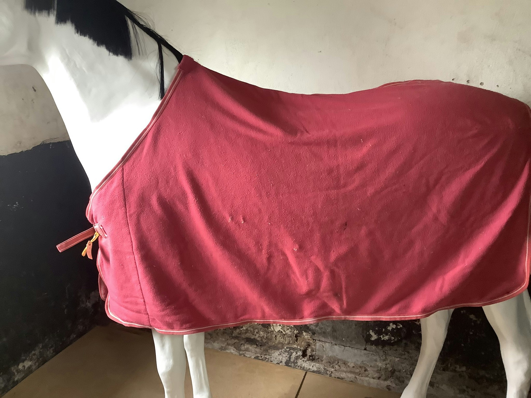 Fleecetäcke rött,rostigt knäppe 110 cm