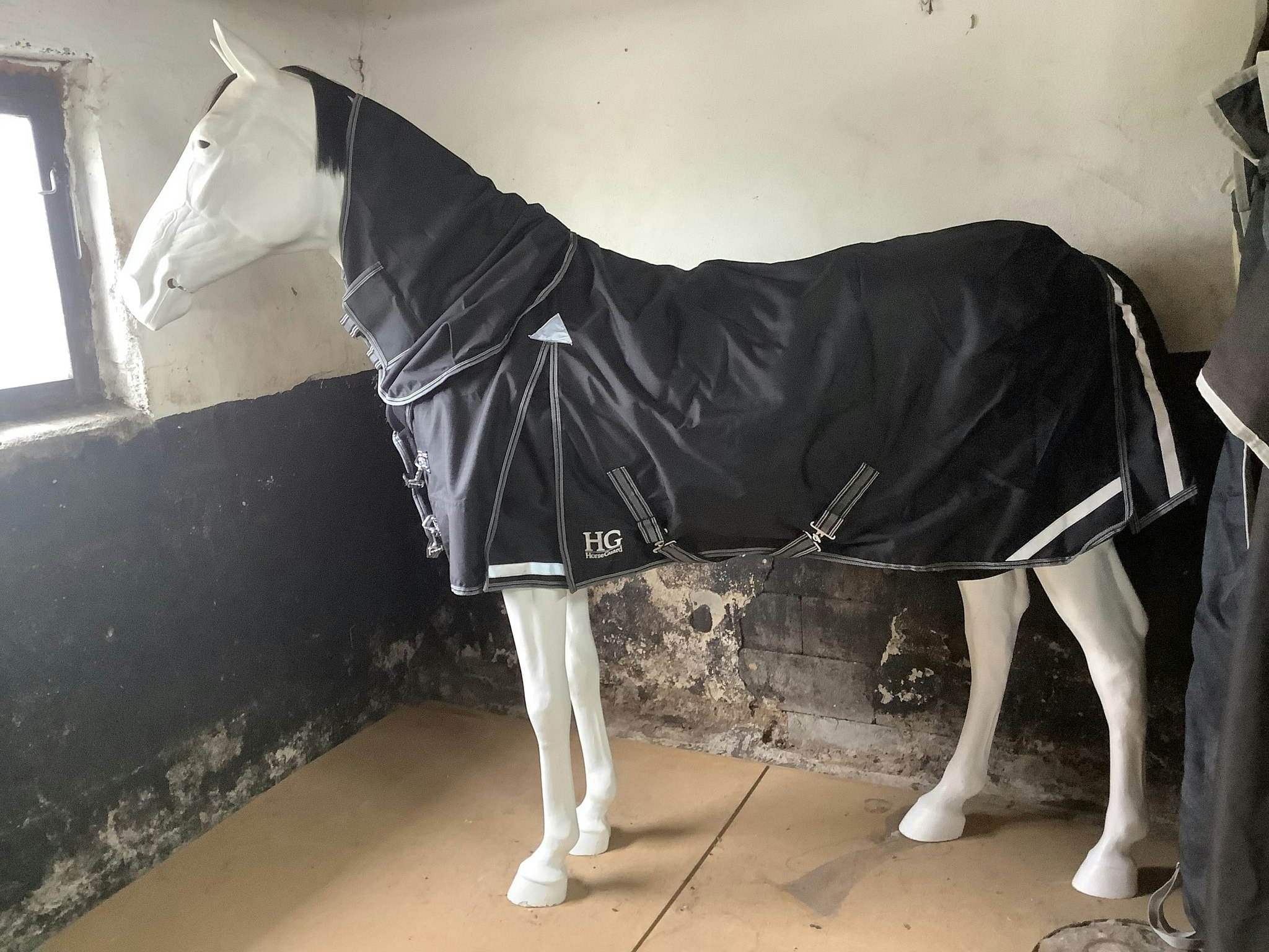 HG regntäcke med hals,svart, 115 cm,nytt