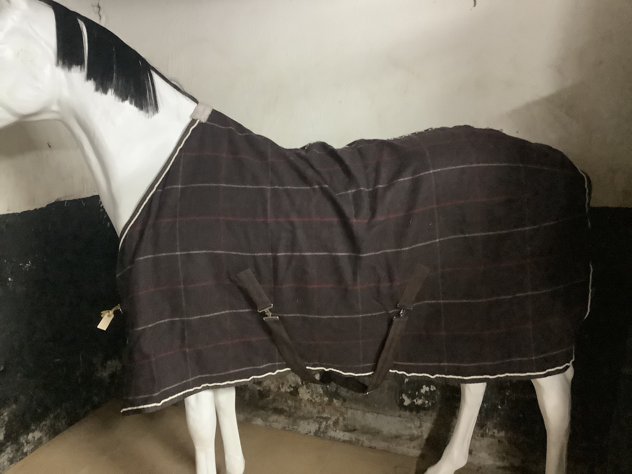 Showmaster fleecetäcke,brunrandigr,145 cm