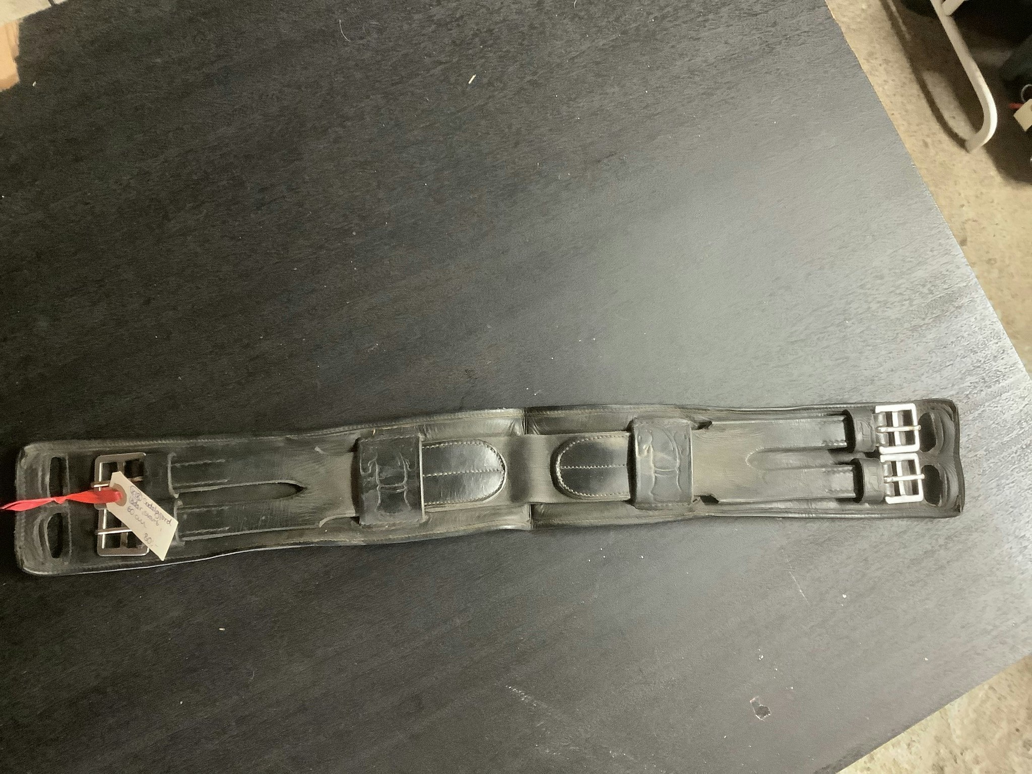 Sadelgjord läder,svart, 60 cm