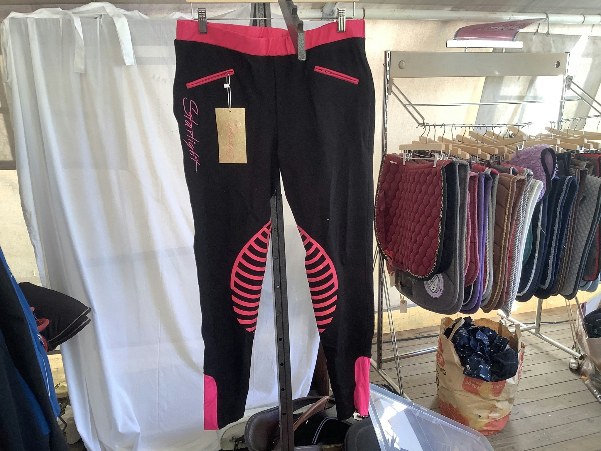 Starlight svart/rosa tights, stl 46,nya