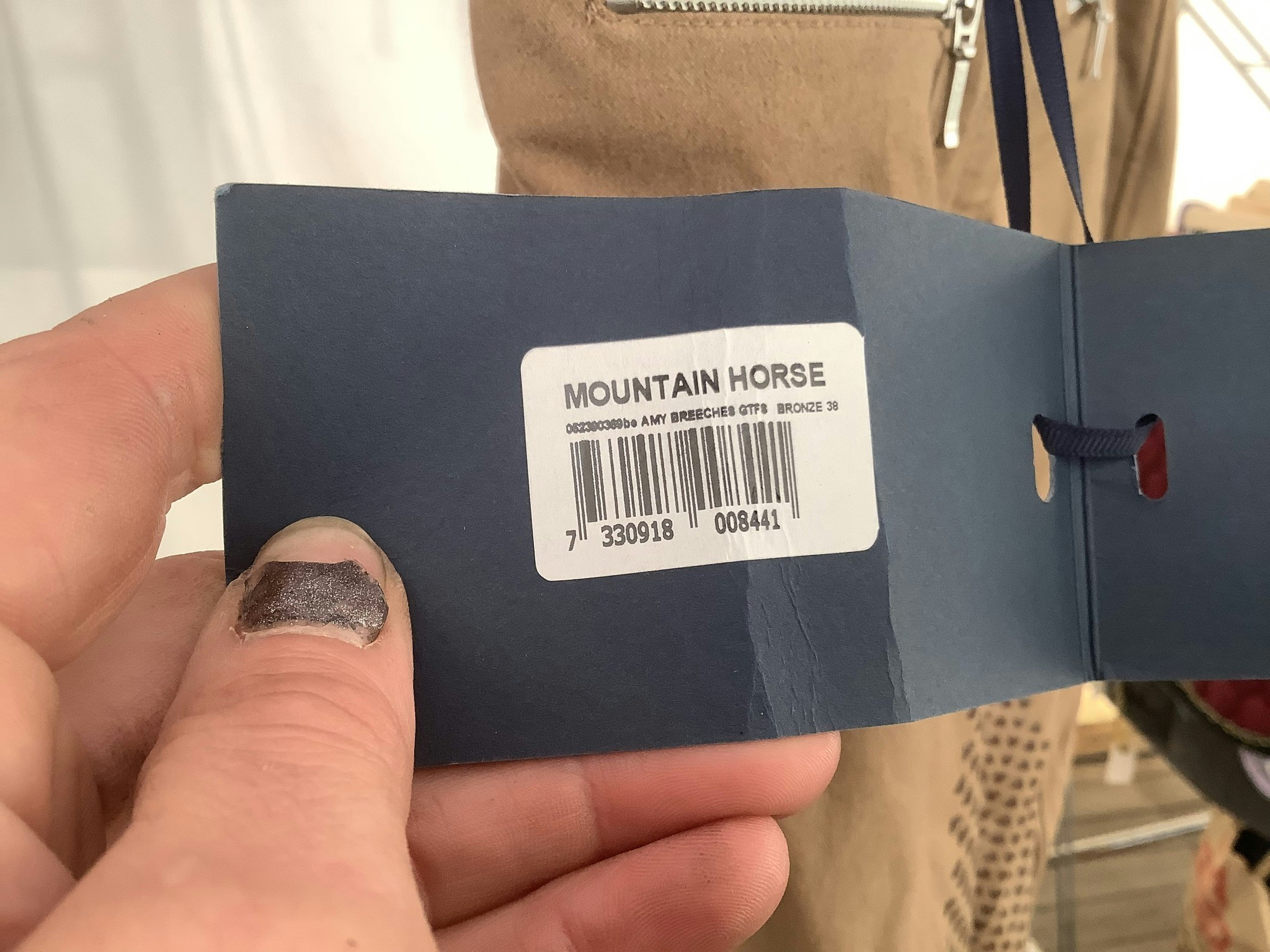 Mountain horse helskodda ridbyxor,brons,stl 38,nya
