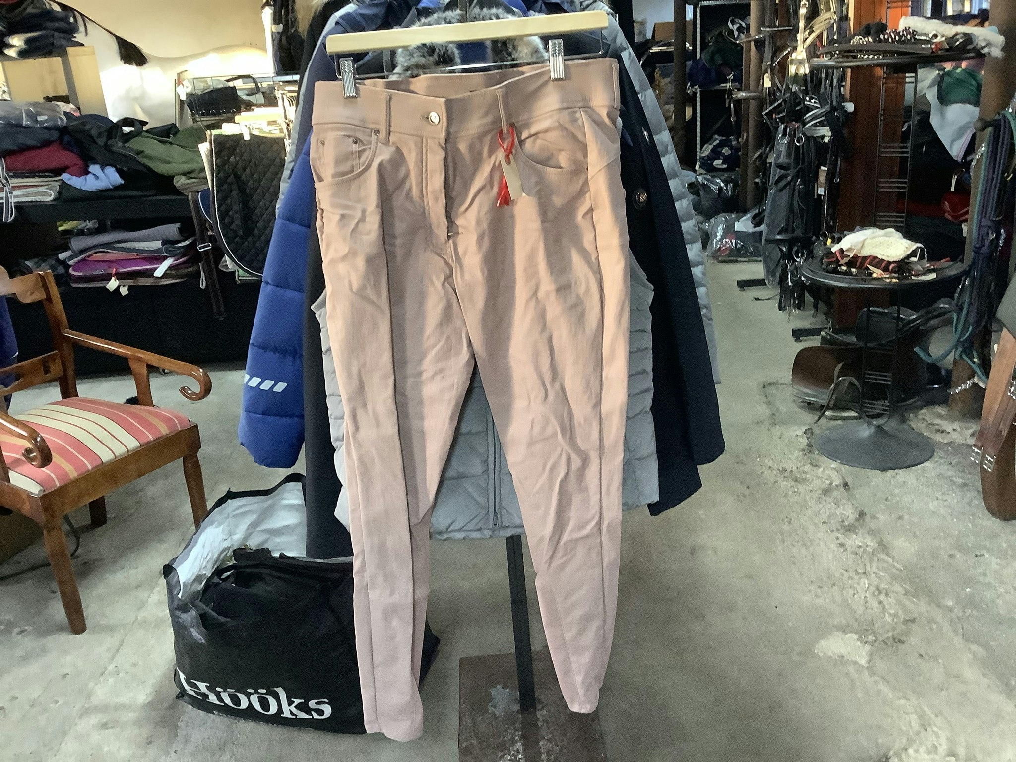 Horze ridbyxor,rosa,skinn,44L