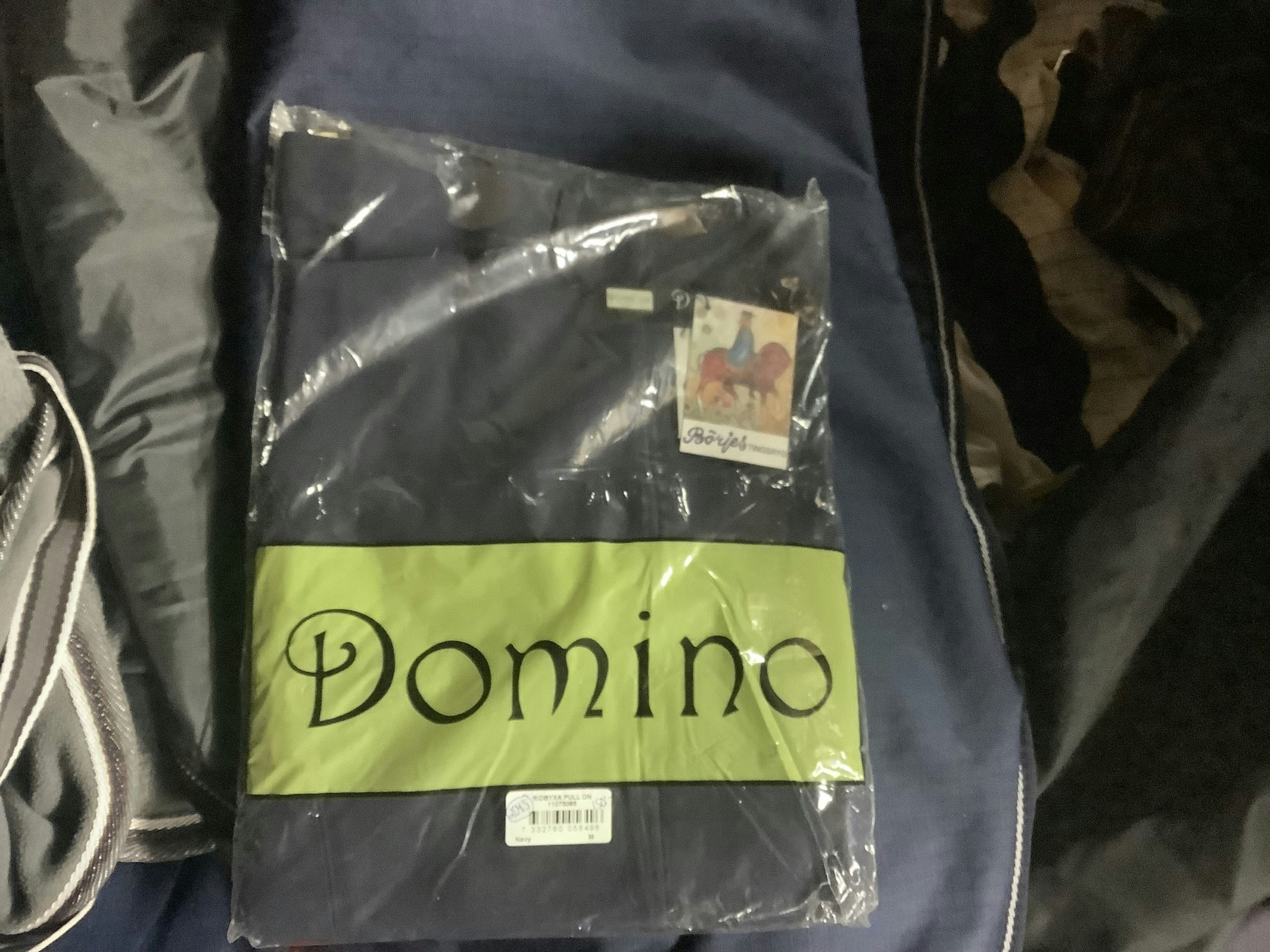 Domino ridbyxa,pull on,blå,stl 50,ny