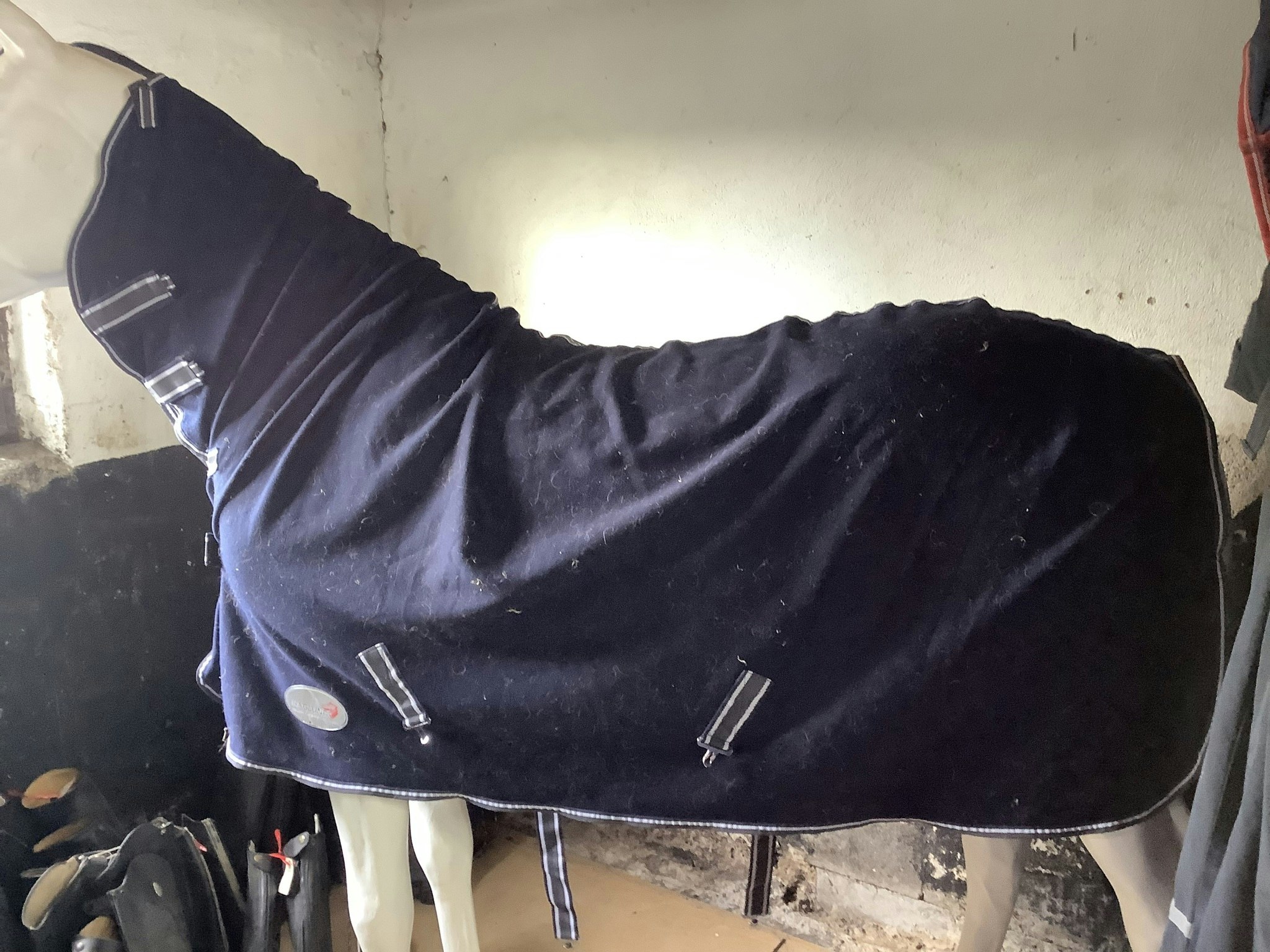 Haglunds fleecetäcke med hals, 125 cm,blått